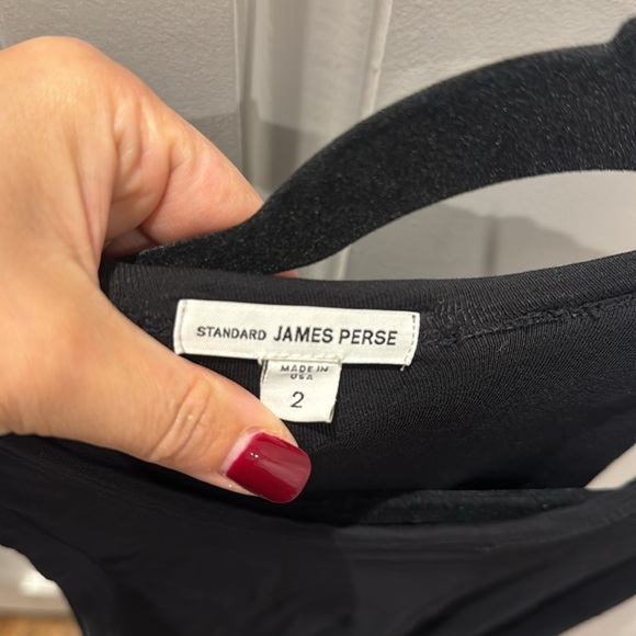 James Perse - scoop black midi dress - size 2 - Picture 3 of 4